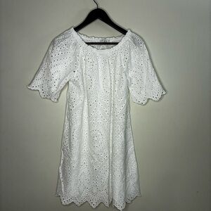 Eyelet Off-Shoulder Dress/Cover-Up Women’s S Cottagecore Timeless 100% cotton